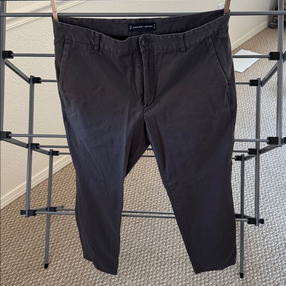 M’s Everlane Uniform Performance Chino, 35w x 32l Slim fit, Dark Slate color